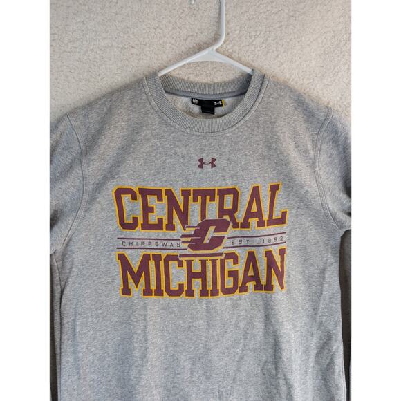 Central Michigan Chippewas Pullover Sweatshirt Mens Medium Loose Under Armour - Picture 10 of 16